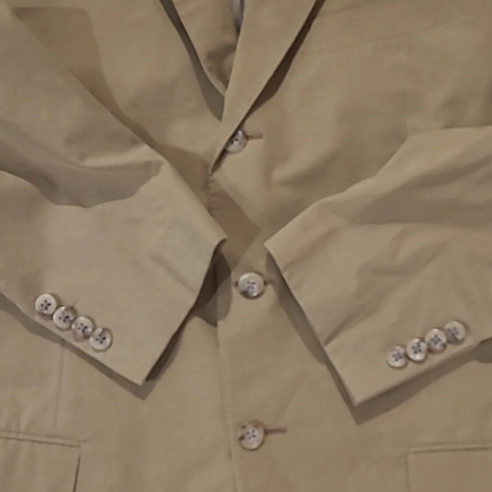 POLO BY RALPH LAUREN TAN 100% COTTON SPORT COAT BLAZER MADE IN ITALY - Picture 4 of 14